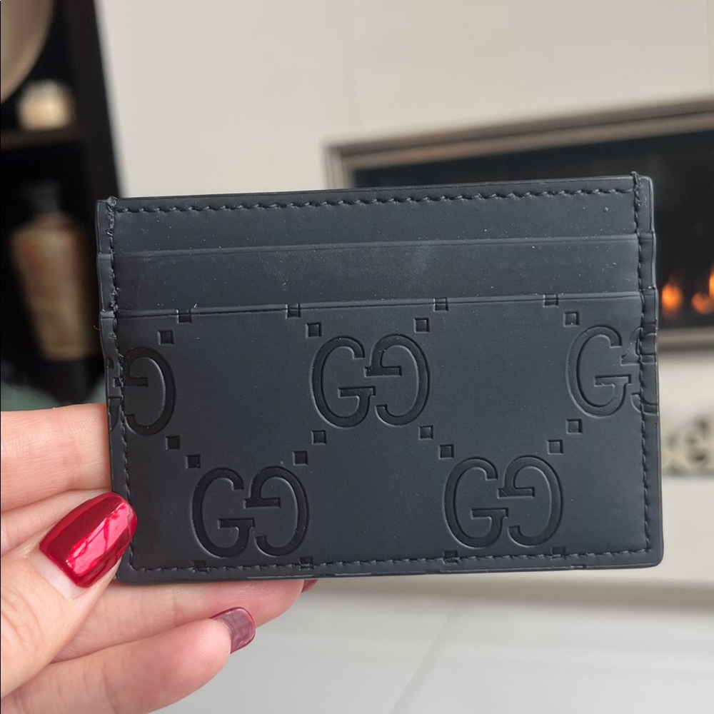 Gucci GG Rubber-Effect Card Holder - NEW w/COA